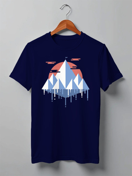 Заказать мужскую футболку в Москве. Футболка классическая Mountains от oneredfoxstore@gmail.com - готовые дизайны и нанесение принтов.