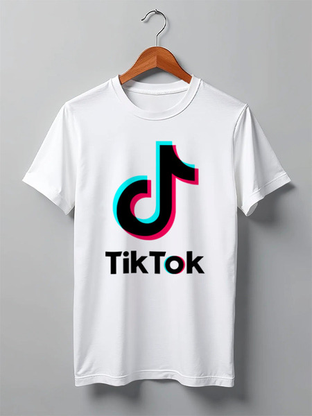 Заказать мужскую футболку в Москве. Футболка классическая TikTok  от DESIGNER   - готовые дизайны и нанесение принтов.