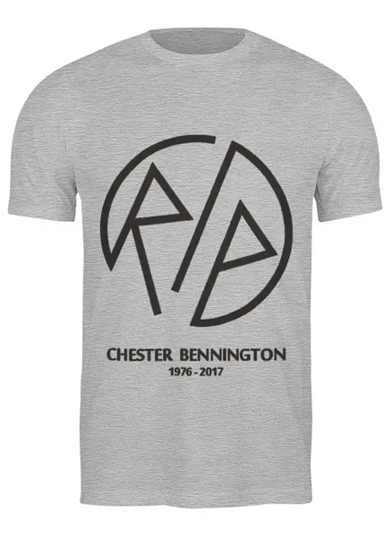 Заказать мужскую футболку в Москве. Футболка классическая RIP Chester от skynatural - готовые дизайны и нанесение принтов.