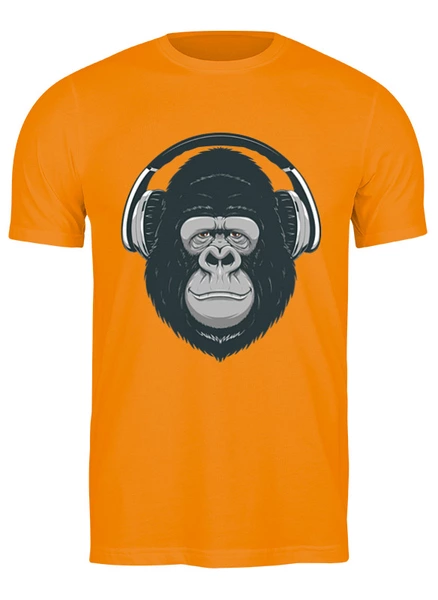 Заказать мужскую футболку в Москве. Футболка классическая Music monkey от skynatural - готовые дизайны и нанесение принтов.