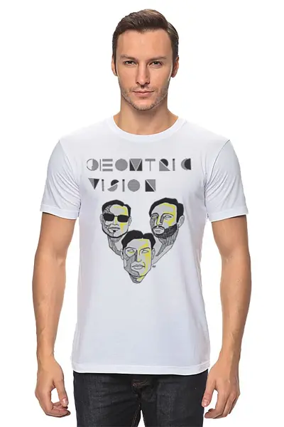 Заказать мужскую футболку в Москве. Футболка классическая Geometric Vision \ Faces от OEX design - готовые дизайны и нанесение принтов.