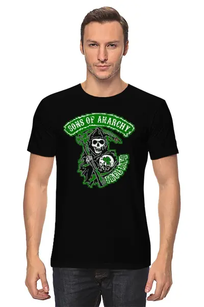 Заказать мужскую футболку в Москве. Футболка классическая Sons of Anarchy - Ireland от kenny - готовые дизайны и нанесение принтов.