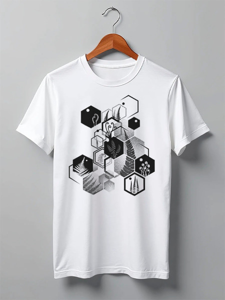 Заказать мужскую футболку в Москве. Футболка классическая Hexagon Ferns от oneredfoxstore@gmail.com - готовые дизайны и нанесение принтов.