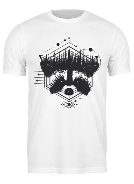 Заказать мужскую футболку в Москве. Футболка классическая Raccoon от oneredfoxstore@gmail.com - готовые дизайны и нанесение принтов.