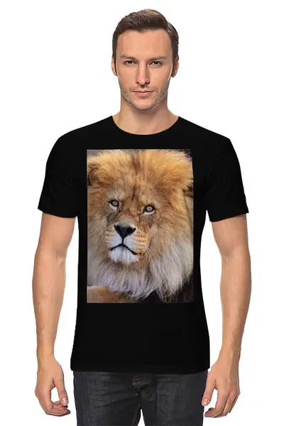 Заказать мужскую футболку в Москве. Футболка классическая LionMan от ahmad94 - готовые дизайны и нанесение принтов.