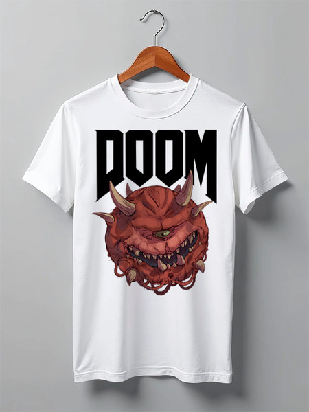 Заказать мужскую футболку в Москве. Футболка классическая Doom game  от Leichenwagen - готовые дизайны и нанесение принтов.