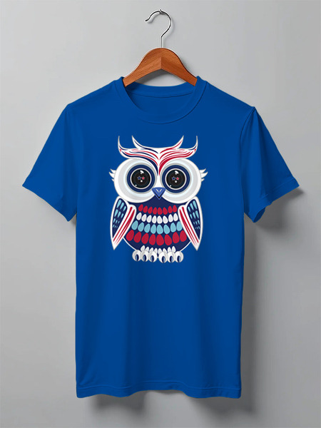 Заказать мужскую футболку в Москве. Футболка классическая Сова (Owl) от printik - готовые дизайны и нанесение принтов.