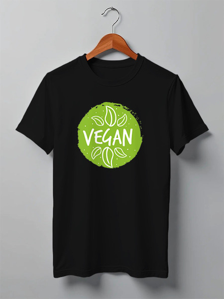 Заказать мужскую футболку в Москве. Футболка классическая Веган от vegan@thespaceway.info - готовые дизайны и нанесение принтов.