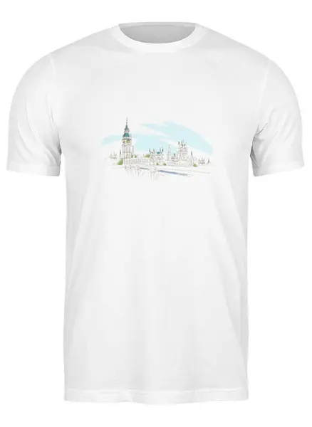 Заказать мужскую футболку в Москве. Футболка классическая Лондон от Виктор Гришин - готовые дизайны и нанесение принтов.