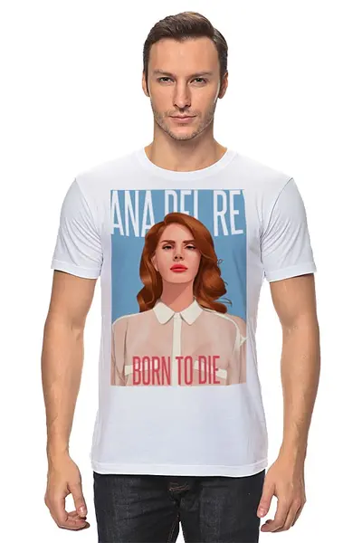Заказать мужскую футболку в Москве. Футболка классическая Lana Del Rey от Jimmy Flash - готовые дизайны и нанесение принтов.