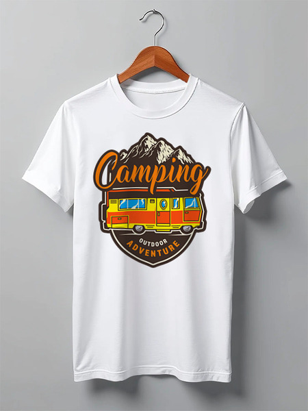 Заказать мужскую футболку в Москве. Футболка классическая CAMPING от balden - готовые дизайны и нанесение принтов.