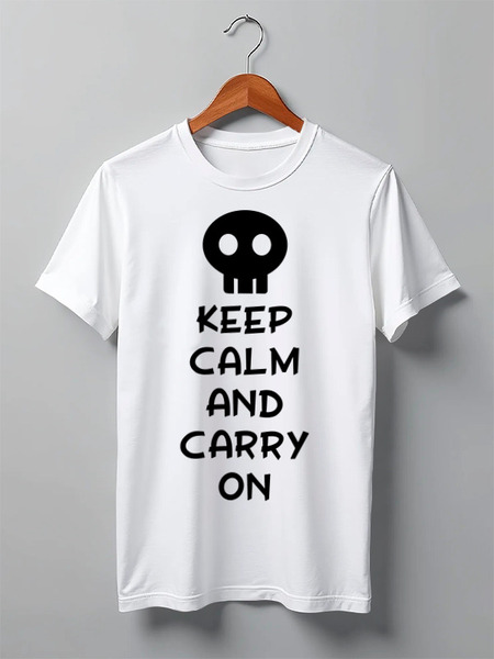 Заказать мужскую футболку в Москве. Футболка классическая Keep Calm And Carry On от shinko - готовые дизайны и нанесение принтов.