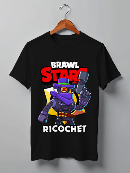 Заказать мужскую футболку в Москве. Футболка классическая BRAWL STARS RICOCHET от geekbox - готовые дизайны и нанесение принтов.
