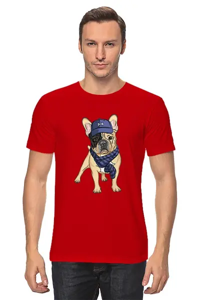 Заказать мужскую футболку в Москве. Футболка классическая Собака хиппи от ПРИНТЫ ПЕЧАТЬ  - готовые дизайны и нанесение принтов.