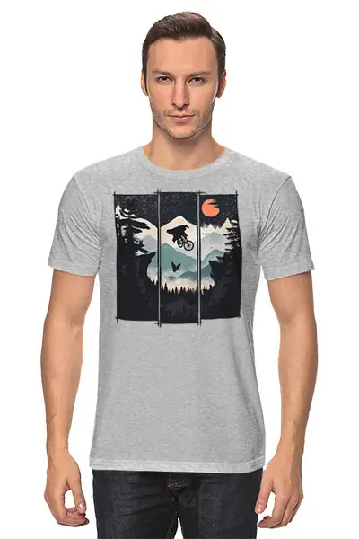 Заказать мужскую футболку в Москве. Футболка классическая MTB Bear Rider от oneredfoxstore@gmail.com - готовые дизайны и нанесение принтов.