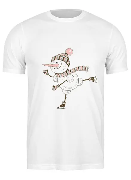 Заказать мужскую футболку в Москве. Футболка классическая Снеговик от THE_NISE  - готовые дизайны и нанесение принтов.