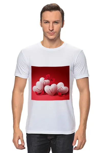 Заказать мужскую футболку в Москве. Футболка классическая Любовь от Ирина - готовые дизайны и нанесение принтов.