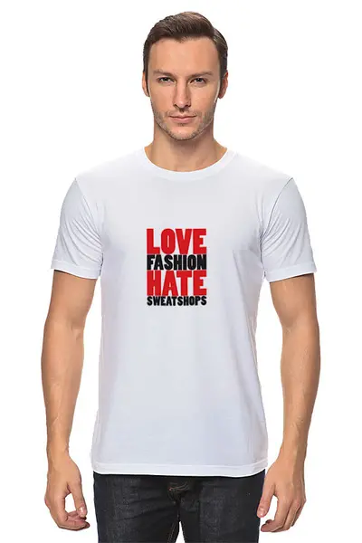 Заказать мужскую футболку в Москве. Футболка классическая Love & Hate от Raven - готовые дизайны и нанесение принтов.