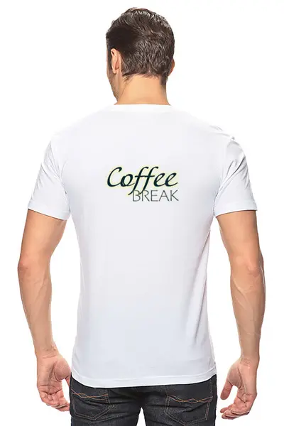 Заказать мужскую футболку в Москве. Футболка классическая Coffee break black от Елена Эйдукайтис - готовые дизайны и нанесение принтов.