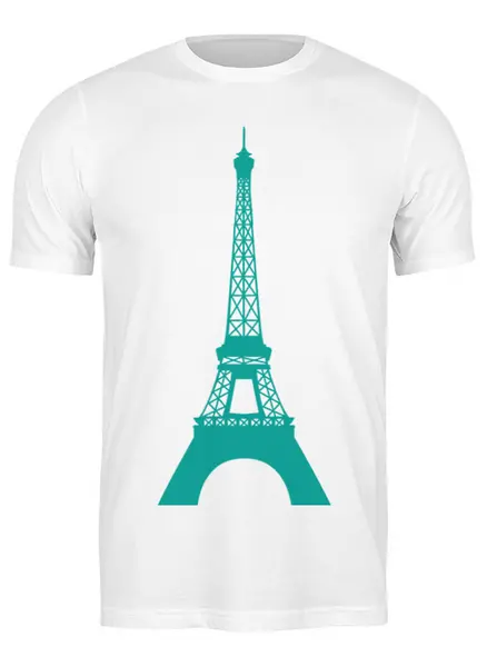 Заказать мужскую футболку в Москве. Футболка классическая Эйфелевая Башня от BeliySlon - готовые дизайны и нанесение принтов.
