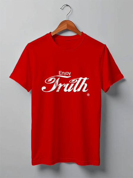 Заказать мужскую футболку в Москве. Футболка классическая Coca Cola Enjoy Truth! от S.T.B. Stuff ® - готовые дизайны и нанесение принтов.