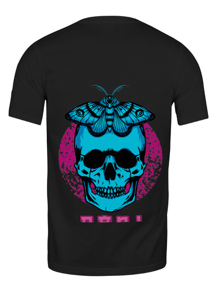 Заказать мужскую футболку в Москве. Футболка классическая skull moth от Даниил Шаповалов - готовые дизайны и нанесение принтов.