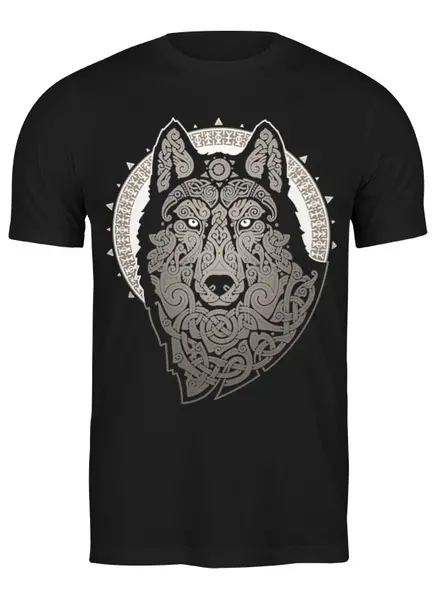 Заказать мужскую футболку в Москве. Футболка классическая NORTHERN WOLF от RAIDHO  - готовые дизайны и нанесение принтов.