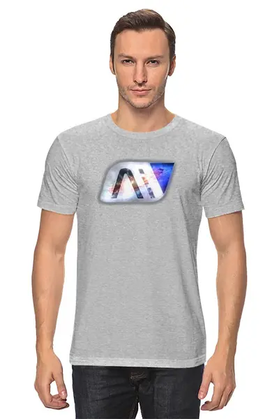 Заказать мужскую футболку в Москве. Футболка классическая Mass effect Andromeda от galaxy secret - готовые дизайны и нанесение принтов.