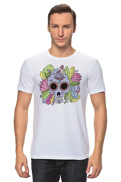 Заказать мужскую футболку в Москве. Футболка классическая Skulls от oneredfoxstore@gmail.com - готовые дизайны и нанесение принтов.