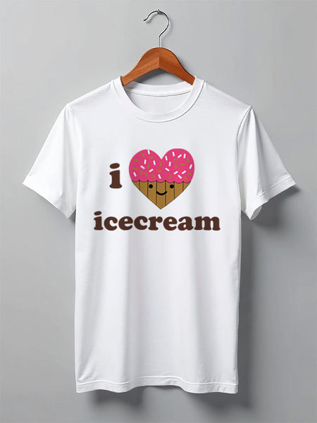 Заказать мужскую футболку в Москве. Футболка классическая i love icecream от cherdantcev - готовые дизайны и нанесение принтов.