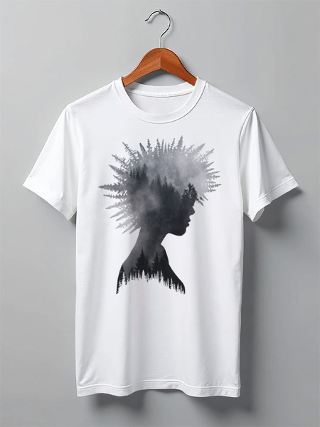 Заказать мужскую футболку в Москве. Футболка классическая Forest от oneredfoxstore@gmail.com - готовые дизайны и нанесение принтов.