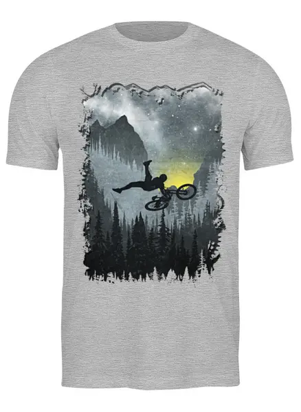 Заказать мужскую футболку в Москве. Футболка классическая Mountains Rider от oneredfoxstore@gmail.com - готовые дизайны и нанесение принтов.