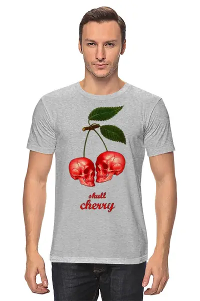 Заказать мужскую футболку в Москве. Футболка классическая  Skull Cherry от Leichenwagen - готовые дизайны и нанесение принтов.