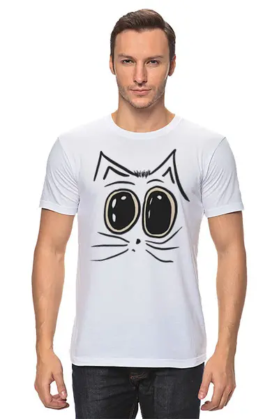 Заказать мужскую футболку в Москве. Футболка классическая Cats Here от oneredfoxstore@gmail.com - готовые дизайны и нанесение принтов.