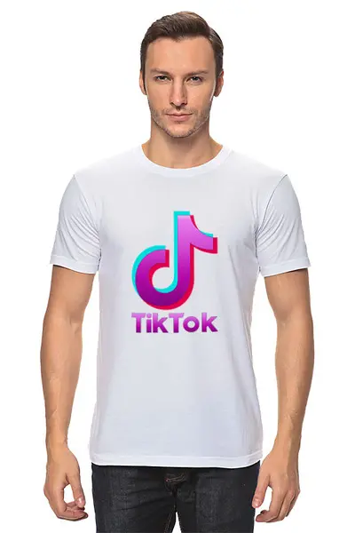 Заказать мужскую футболку в Москве. Футболка классическая TIK TOK (Tik Tok video) от vista12761@rambler.ru - готовые дизайны и нанесение принтов.