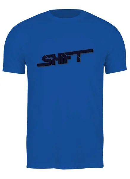 Заказать мужскую футболку в Москве. Футболка классическая Shift Dark Blue Classic от Алексей Никифоров - готовые дизайны и нанесение принтов.