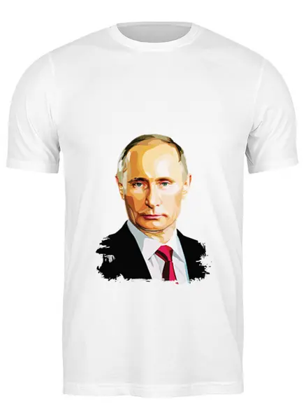 Заказать мужскую футболку в Москве. Футболка классическая Владимир Путин от printik - готовые дизайны и нанесение принтов.