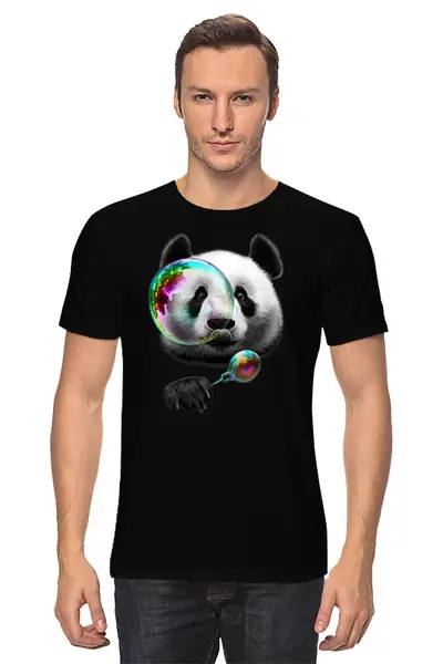 Заказать мужскую футболку в Москве. Футболка классическая Панда от Xieros - готовые дизайны и нанесение принтов.