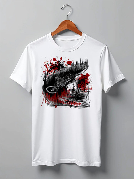 Заказать мужскую футболку в Москве. Футболка классическая MTB Ride от oneredfoxstore@gmail.com - готовые дизайны и нанесение принтов.