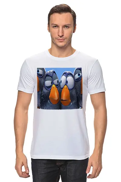 Заказать мужскую футболку в Москве. Футболка классическая птицы от nomadrnd@yandex.ru - готовые дизайны и нанесение принтов.