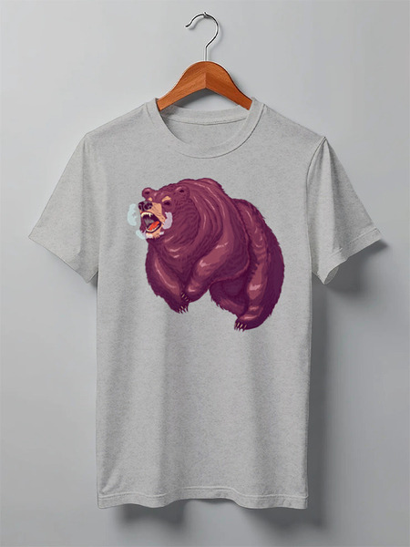 Заказать мужскую футболку в Москве. Футболка классическая Bear Here от oneredfoxstore@gmail.com - готовые дизайны и нанесение принтов.