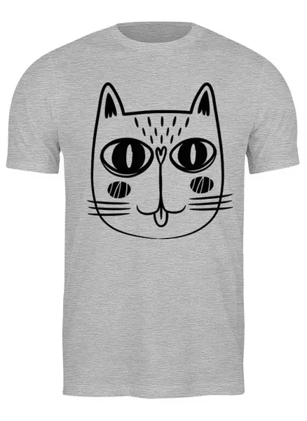 Заказать мужскую футболку в Москве. Футболка классическая Cats Here от oneredfoxstore@gmail.com - готовые дизайны и нанесение принтов.
