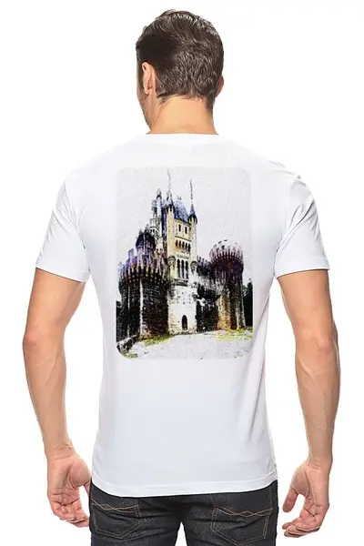Заказать мужскую футболку в Москве. Футболка классическая Замок Бутрон  от Stil na yarkosti - готовые дизайны и нанесение принтов.