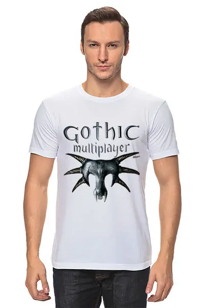 Заказать мужскую футболку в Москве. Футболка классическая GOTHIC от robus - готовые дизайны и нанесение принтов.