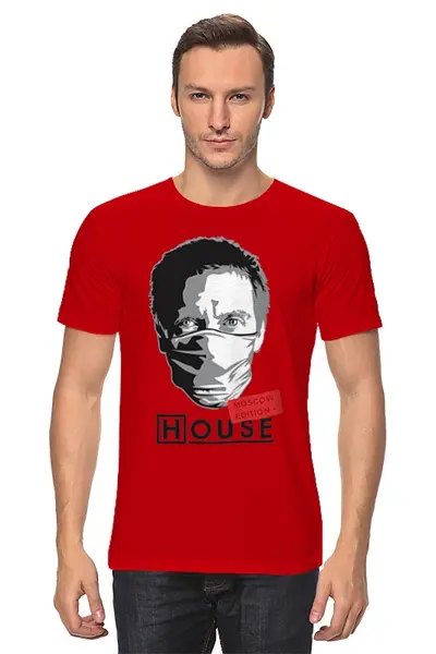 Заказать мужскую футболку в Москве. Футболка классическая dr house от pyzhik - готовые дизайны и нанесение принтов.