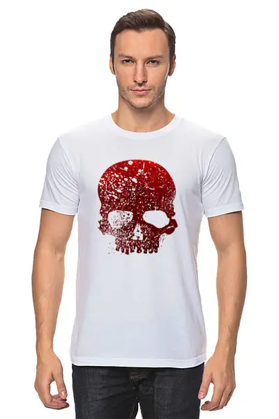 Заказать мужскую футболку в Москве. Футболка классическая Красный череп от BAD OWL - готовые дизайны и нанесение принтов.