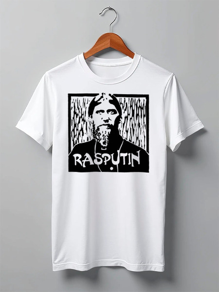 Заказать мужскую футболку в Москве. Футболка классическая Rasputin от Leichenwagen - готовые дизайны и нанесение принтов.