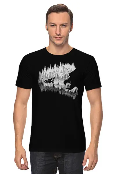 Заказать мужскую футболку в Москве. Футболка классическая Ride MTB от oneredfoxstore@gmail.com - готовые дизайны и нанесение принтов.
