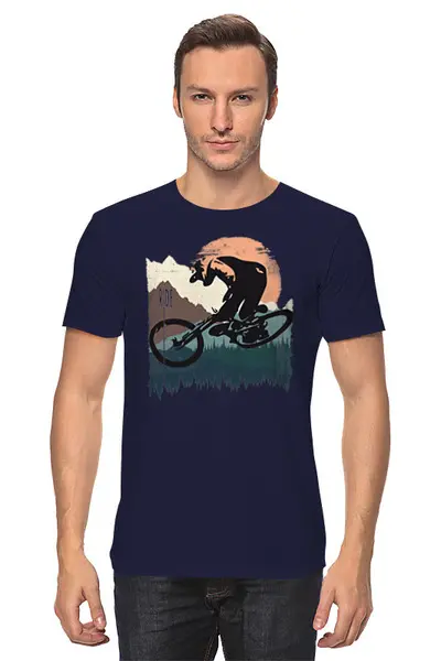 Заказать мужскую футболку в Москве. Футболка классическая Mountain Bike от oneredfoxstore@gmail.com - готовые дизайны и нанесение принтов.