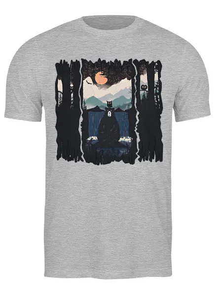 Заказать мужскую футболку в Москве. Футболка классическая Yoga Bear от oneredfoxstore@gmail.com - готовые дизайны и нанесение принтов.